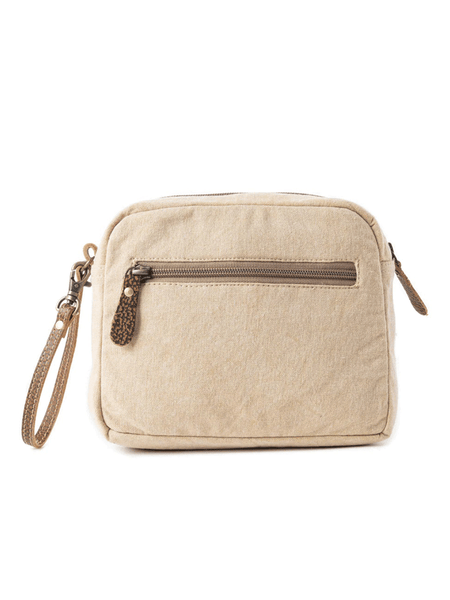 Myra Bag S-12810 Womens Azure Dune Canvas Pouch Vintage Beige back view. If you need any assistance with this item or the purchase of this item please call us at five six one seven four eight eight eight zero one Monday through Saturday 10:00a.m EST to 8:00 p.m EST