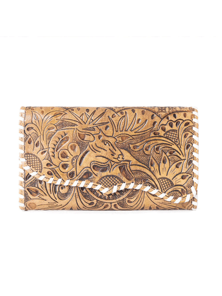 Myra Bag S-5368 Womens Oneiric Wallet Tan front view. If you need any assistance with this item or the purchase of this item please call us at five six one seven four eight eight eight zero one Monday through Saturday 10:00a.m EST to 8:00 p.m EST