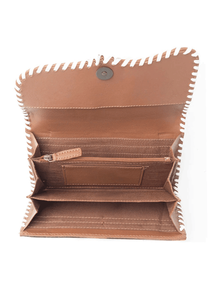 Myra Bag S-5368 Womens Oneiric Wallet Tan inside view. If you need any assistance with this item or the purchase of this item please call us at five six one seven four eight eight eight zero one Monday through Saturday 10:00a.m EST to 8:00 p.m EST