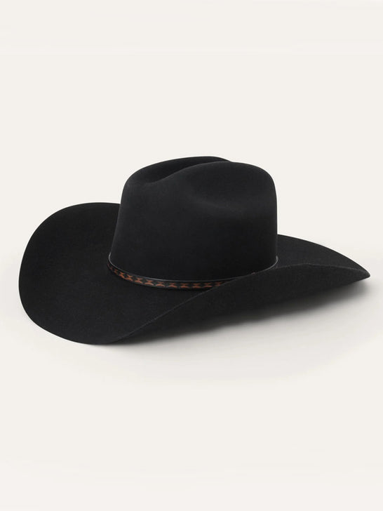 Stetson SFMEDL-724207 Medalist 5X Fur Wool Blend Cowboy Hat Black front view. If you need any assistance with this item or the purchase of this item please call us at five six one seven four eight eight eight zero one Monday through Saturday 10:00a.m EST to 8:00 p.m EST