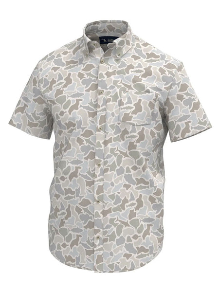 Local Boy Outfitters L500050-SWC Mens Low Country Button Down Shirt Saltwater Natural front view. If you need any assistance with this item or the purchase of this item please call us at five six one seven four eight eight eight zero one Monday through Saturday 10:00a.m EST to 8:00 p.m EST