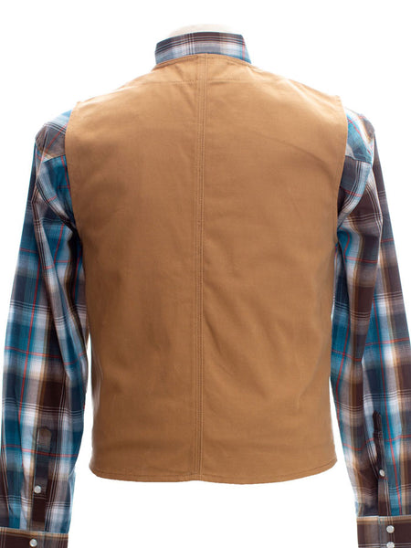 Wyoming Traders CCV-TAN Mens Texas Concealed Carry Canvas Vest Tan back view. If you need any assistance with this item or the purchase of this item please call us at five six one seven four eight eight eight zero one Monday through Saturday 10:00a.m EST to 8:00 p.m EST