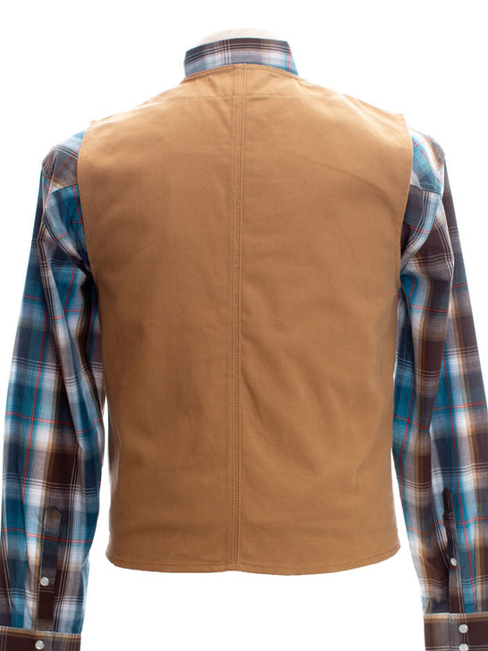 Wyoming Traders CCV-TAN Mens Texas Concealed Carry Canvas Vest Tan back view. If you need any assistance with this item or the purchase of this item please call us at five six one seven four eight eight eight zero one Monday through Saturday 10:00a.m EST to 8:00 p.m EST