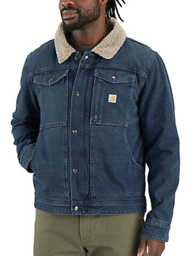 Carhartt 106323-H87 Mens Relaxed Fit Sherpa Lined Jacket Beech front view. If you need any assistance with this item or the purchase of this item please call us at five six one seven four eight eight eight zero one Monday through Saturday 10:00a.m EST to 8:00 p.m EST