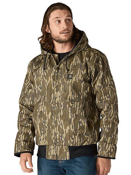 Carhartt 104392-BRN Mens Washed Duck Sherpa Lined Jacket Brown front view. If you need any assistance with this item or the purchase of this item please call us at five six one seven four eight eight eight zero one Monday through Saturday 10:00a.m EST to 8:00 p.m EST