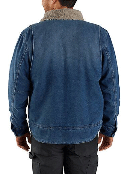 Carhartt 106323-H87 Mens Relaxed Fit Sherpa Lined Jacket Beech back view. If you need any assistance with this item or the purchase of this item please call us at five six one seven four eight eight eight zero one Monday through Saturday 10:00a.m EST to 8:00 p.m EST