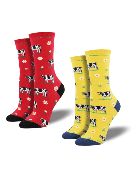 Socksmith WNC1516 Womens Legendairy Crew Socks In Red Or Yellow. If you need any assistance with this item or the purchase of this item please call us at five six one seven four eight eight eight zero one Monday through Saturday 10:00a.m EST to 8:00 p.m EST