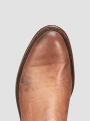 Lucchese CL6506.C2 Mens Sunset Roper Tan toe view from above. If you need any assistance with this item or the purchase of this item please call us at five six one seven four eight eight eight zero one Monday through Saturday 10:00a.m EST to 8:00 p.m EST