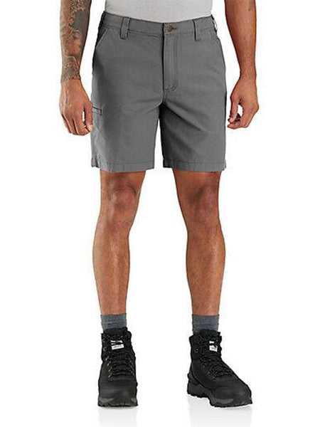 Carhartt 105841-STL Mens Relaxed Fit Rigby Short Steel front view. If you need any assistance with this item or the purchase of this item please call us at five six one seven four eight eight eight zero one Monday through Saturday 10:00a.m EST to 8:00 p.m EST