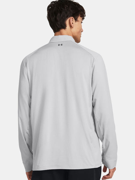 Under Armour 1383570 Mens UA Fish Pro Hybrid Woven Long Sleeve Gray back view. If you need any assistance with this item or the purchase of this item please call us at five six one seven four eight eight eight zero one Monday through Saturday 10:00a.m EST to 8:00 p.m EST
