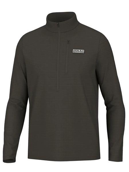 Local Boy Outfitters L1300048-DMO Mens Wafle Half Zip Pullover Deep Mocha front view. If you need any assistance with this item or the purchase of this item please call us at five six one seven four eight eight eight zero one Monday through Saturday 10:00a.m EST to 8:00 p.m EST