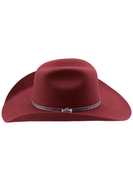 Bullhide LIFE WITH YOU 0870CR 4X Premium Wool Hat Carmine side view. If you need any assistance with this item or the purchase of this item please call us at five six one seven four eight eight eight zero one Monday through Saturday 10:00a.m EST to 8:00 p.m EST