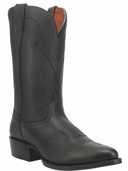 Dan Post DP2480 Mens Pike Round Toe Western Boot Black front and side view. If you need any assistance with this item or the purchase of this item please call us at five six one seven four eight eight eight zero one Monday through Saturday 10:00a.m EST to 8:00 p.m EST