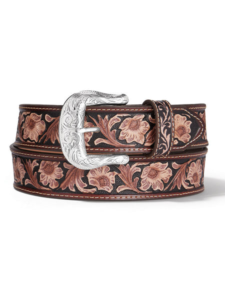 Justin C14114 Bonanza Trail Belt Brown front view. If you need any assistance with this item or the purchase of this item please call us at five six one seven four eight eight eight zero one Monday through Saturday 10:00a.m EST to 8:00 p.m EST