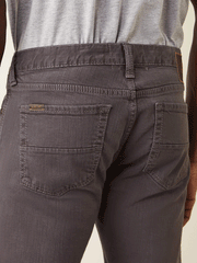 Ariat 10044368 Mens M7 Grizzly Straight Jean Charcoal back pocket close up. If you need any assistance with this item or the purchase of this item please call us at five six one seven four eight eight eight zero one Monday through Saturday 10:00a.m EST to 8:00 p.m EST