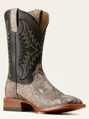 Ariat 10047081 Mens Dry Gulch Python Cowboy Boot Tan Ancient Black inner side view. If you need any assistance with this item or the purchase of this item please call us at five six one seven four eight eight eight zero one Monday through Saturday 10:00a.m EST to 8:00 p.m EST