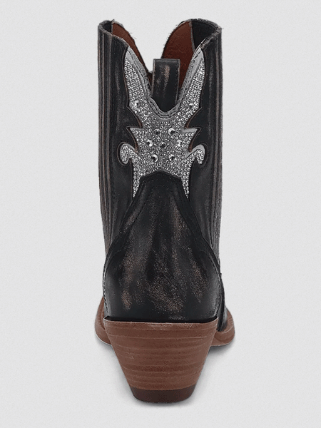 Dan Post DP5125 Womens CRYSTAL Leather Bootie Black back view. If you need any assistance with this item or the purchase of this item please call us at five six one seven four eight eight eight zero one Monday through Saturday 10:00a.m EST to 8:00 p.m EST