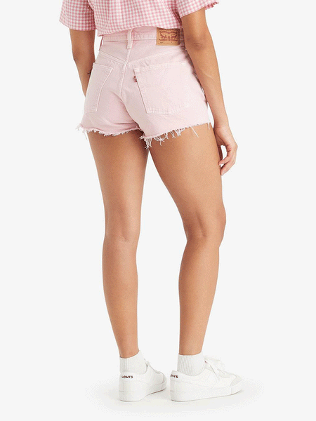 Levi's 563270398 Womens 501 Original Shorts Pink back view. If you need any assistance with this item or the purchase of this item please call us at five six one seven four eight eight eight zero one Monday through Saturday 10:00a.m EST to 8:00 p.m EST