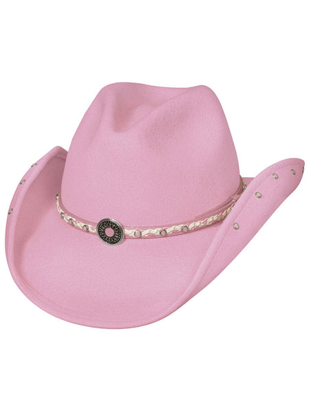 Bullhide BABY JANE 0421P Kids Premium Wool Western Hat Pink front view. If you need any assistance with this item or the purchase of this item please call us at five six one seven four eight eight eight zero one Monday through Saturday 10:00a.m EST to 8:00 p.m EST