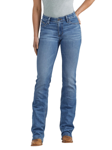 Wrangler 112352987 Womens Willow Mid Rise Bootcut Jean Sophia front view. If you need any assistance with this item or the purchase of this item please call us at five six one seven four eight eight eight zero one Monday through Saturday 10:00a.m EST to 8:00 p.m EST