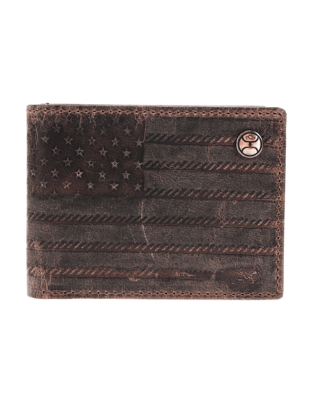 Hooey HFBF003-BRBK Mens Liberty Roper Front Pocket Bifold Wallet Brown front view. If you need any assistance with this item or the purchase of this item please call us at five six one seven four eight eight eight zero one Monday through Saturday 10:00a.m EST to 8:00 p.m EST