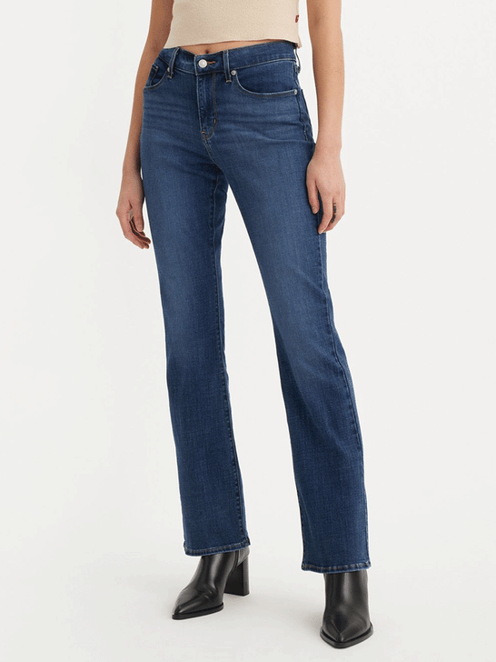 Levi's 392520028 Womens Classic Bootcut Jeans Dark Wash Denim front view. If you need any assistance with this item or the purchase of this item please call us at five six one seven four eight eight eight zero one Monday through Saturday 10:00a.m EST to 8:00 p.m EST