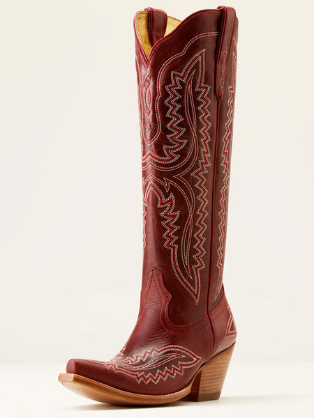 Ariat 10050870 Womens Casanova Western Boot Powder Red Alert side / front view. If you need any assistance with this item or the purchase of this item please call us at five six one seven four eight eight eight zero one Monday through Saturday 10:00a.m EST to 8:00 p.m EST