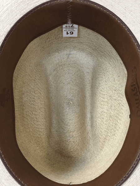 Dallas Hats CAT 20X Cattleman Straw Hat Natural inside view. If you need any assistance with this item or the purchase of this item please call us at five six one seven four eight eight eight zero one Monday through Saturday 10:00a.m EST to 8:00 p.m EST