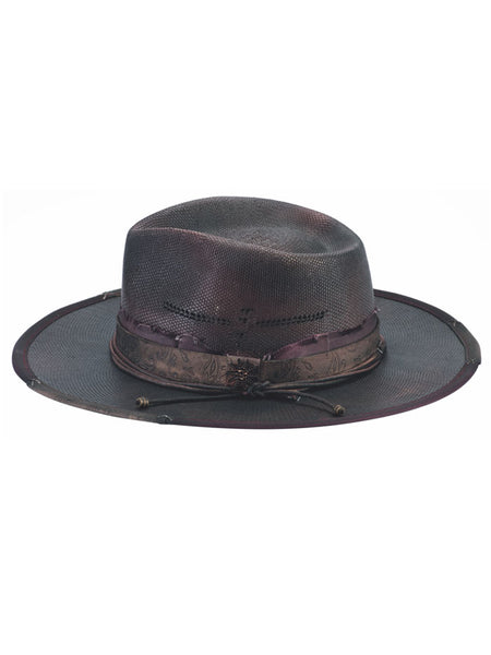 Bullhide LIVING ON THE ROAD 5073DCH Bangora Hat Dark Cherry side view. If you need any assistance with this item or the purchase of this item please call us at five six one seven four eight eight eight zero one Monday through Saturday 10:00a.m EST to 8:00 p.m EST