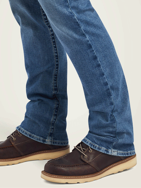 Ariat 10042206 Mens M7 Slim Wessley Straight Jean Gaviota leg view. If you need any assistance with this item or the purchase of this item please call us at five six one seven four eight eight eight zero one Monday through Saturday 10:00a.m EST to 8:00 p.m EST