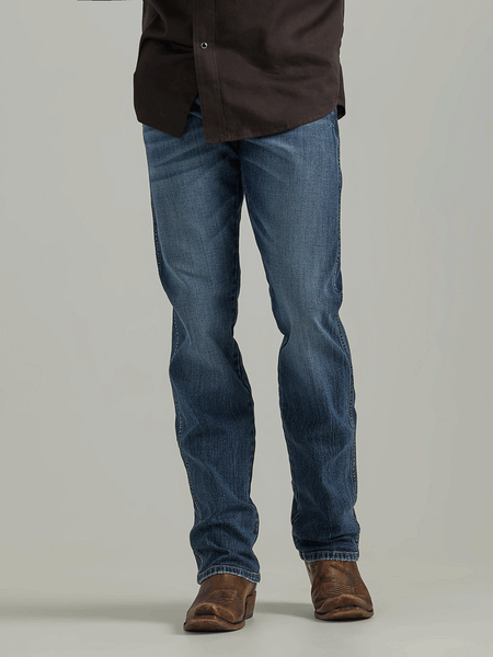 Wrangler 112338536 Mens Retro Slim Fit Straight Leg Jean Gaffrey front view. If you need any assistance with this item or the purchase of this item please call us at five six one seven four eight eight eight zero one Monday through Saturday 10:00a.m EST to 8:00 p.m EST