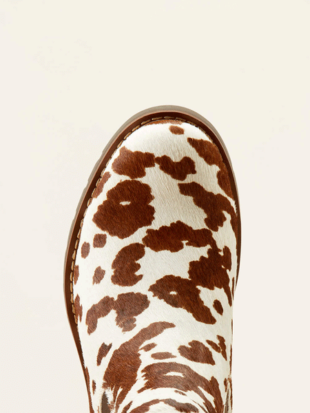 Ariat 10050915 Womens Wexford Chelsea Ankle Boot Cow Hair On Brown toe view. If you need any assistance with this item or the purchase of this item please call us at five six one seven four eight eight eight zero one Monday through Saturday 10:00a.m EST to 8:00 p.m EST