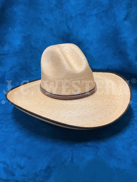 SunBody HMGGOLD Golden Gus Palm Hat Natural side and front view. If you need any assistance with this item or the purchase of this item please call us at five six one seven four eight eight eight zero one Monday through Saturday 10:00a.m EST to 8:00 p.m EST
