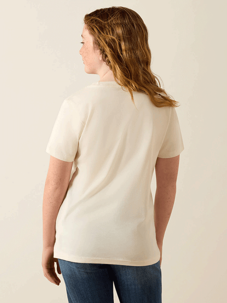 Ariat 10071704 Kids Cowgirl Vibes T-Shirt Natural back view. If you need any assistance with this item or the purchase of this item please call us at five six one seven four eight eight eight zero one Monday through Saturday 10:00a.m EST to 8:00 p.m EST