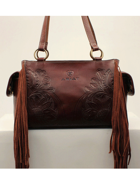 Ariat A770009602 Womens Victoria Collection Satchel Brown front view. If you need any assistance with this item or the purchase of this item please call us at five six one seven four eight eight eight zero one Monday through Saturday 10:00a.m EST to 8:00 p.m EST