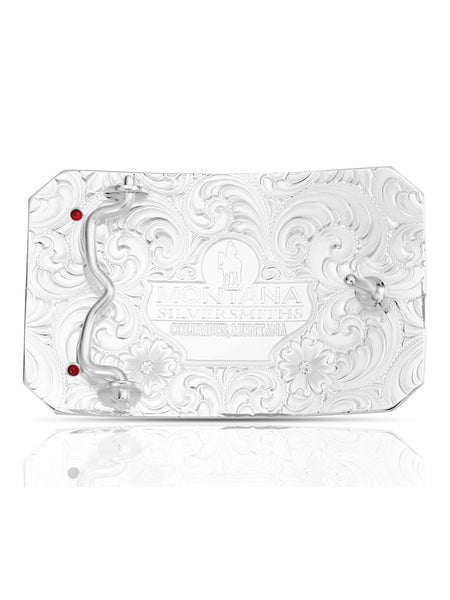 Montana Silversmiths AM57910-1007M Noble Pride American Made Buckle With Eagle Silver back view. If you need any assistance with this item or the purchase of this item please call us at five six one seven four eight eight eight zero one Monday through Saturday 10:00a.m EST to 8:00 p.m EST