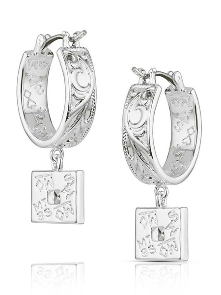 Montana Silversmiths ER6456 Womens Desert Whirl Engraved Hoop Earrings Silver back view. If you need any assistance with this item or the purchase of this item please call us at five six one seven four eight eight eight zero one Monday through Saturday 10:00a.m EST to 8:00 p.m EST