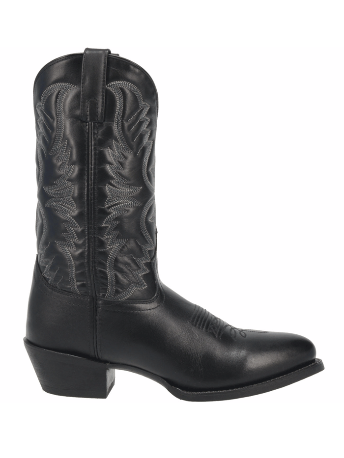 Laredo 68450 Mens BIRCHWOOD Western Round Toe Boots Black front and side view. If you need any assistance with this item or the purchase of this item please call us at five six one seven four eight eight eight zero one Monday through Saturday 10:00a.m EST to 8:00 p.m EST