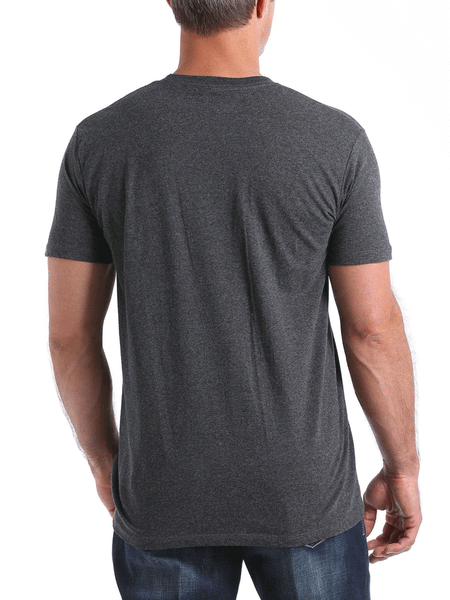 Cinch MTT1690374 Mens Classic Logo Tee Black Heather back view. If you need any assistance with this item or the purchase of this item please call us at five six one seven four eight eight eight zero one Monday through Saturday 10:00a.m EST to 8:00 p.m EST