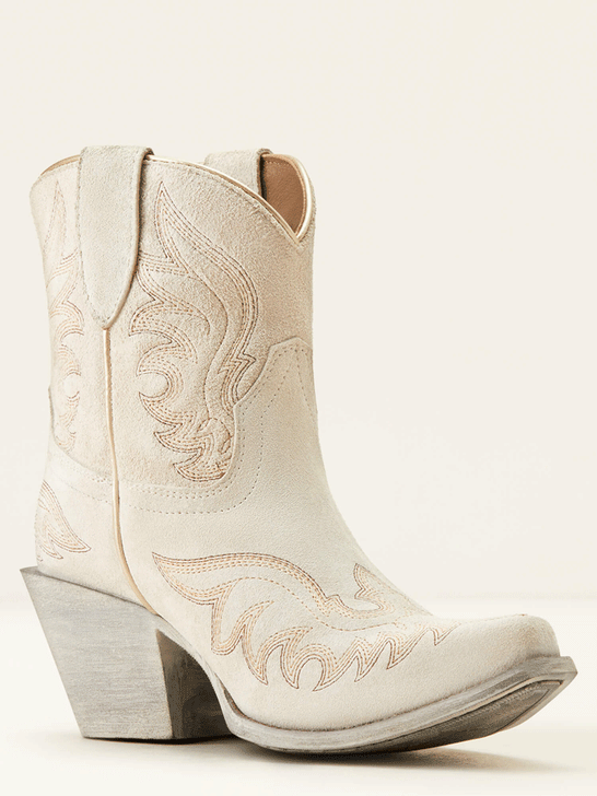 Ariat 10050899 Womens Chandler Western Boot Cloud White Suede inner side view. If you need any assistance with this item or the purchase of this item please call us at five six one seven four eight eight eight zero one Monday through Saturday 10:00a.m EST to 8:00 p.m EST