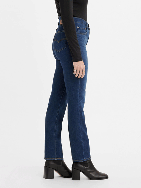 Levi's 188830048 Womens 724 High Rise Slim Straight Jean Dark Wash side view. If you need any assistance with this item or the purchase of this item please call us at five six one seven four eight eight eight zero one Monday through Saturday 10:00a.m EST to 8:00 p.m EST