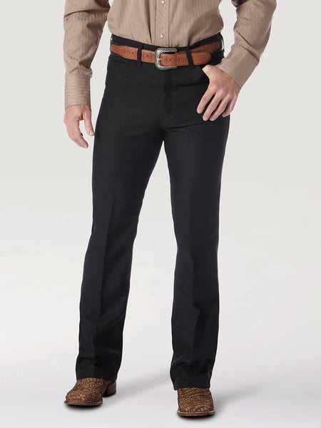 Wrangler 00082BK Mens Wrancher Dress Jean Black front view. If you need any assistance with this item or the purchase of this item please call us at five six one seven four eight eight eight zero one Monday through Saturday 10:00a.m EST to 8:00 p.m EST