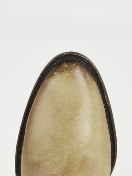 Lucchese M6011 Womens KARLA Studded Bootie Pearl Bone toe view from above.If you need any assistance with this item or the purchase of this item please call us at five six one seven four eight eight eight zero one Monday through Saturday 10:00a.m EST to 8:00 p.m EST