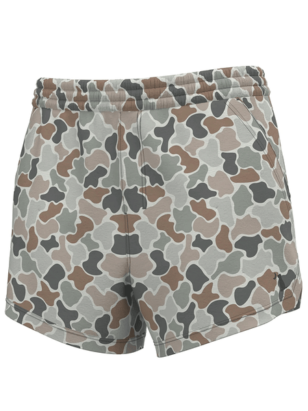 Local Girl Outfitters L5160001-FCF Womens Volley Shorts Forest Camo Flora front view. If you need any assistance with this item or the purchase of this item please call us at five six one seven four eight eight eight zero one Monday through Saturday 10:00a.m EST to 8:00 p.m EST