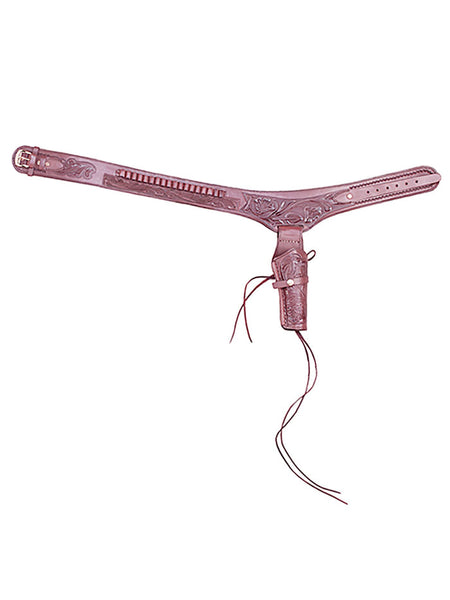 Western Express GB-45W Tooled Leather Single Holster Belt Wine Burgundy front view. If you need any assistance with this item or the purchase of this item please call us at five six one seven four eight eight eight zero one Monday through Saturday 10:00a.m EST to 8:00 p.m EST