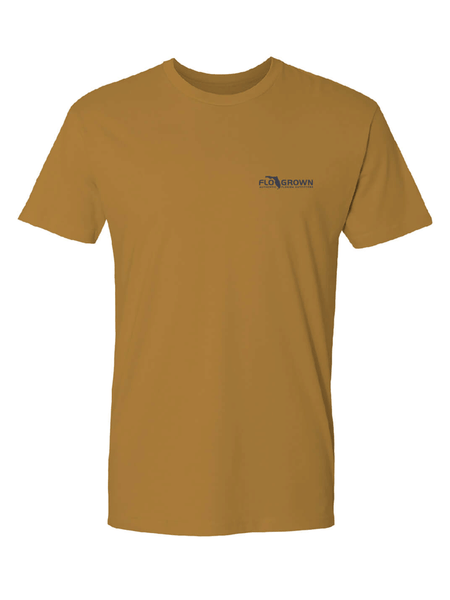 FloGrown FGM-1885 Mens Vintage Tuna Tee Antique Gold front view. If you need any assistance with this item or the purchase of this item please call us at five six one seven four eight eight eight zero one Monday through Saturday 10:00a.m EST to 8:00 p.m EST