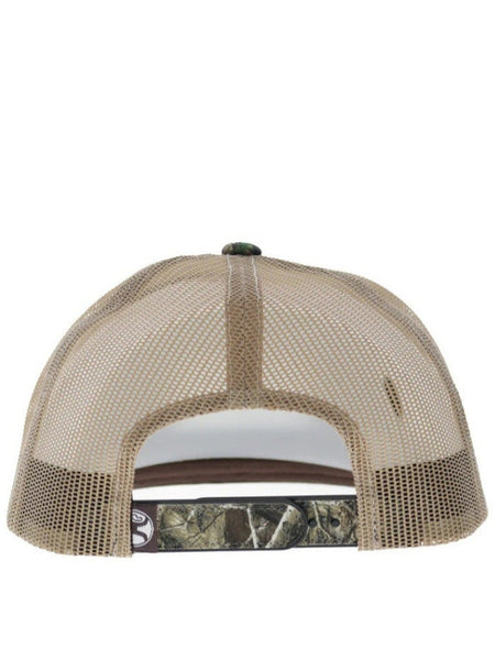 Hooey 2602T-CATN Doc 5-Panel Trucker Snapback Hat Camo Tan back view. If you need any assistance with this item or the purchase of this item please call us at five six one seven four eight eight eight zero one Monday through Saturday 10:00a.m EST to 8:00 p.m EST