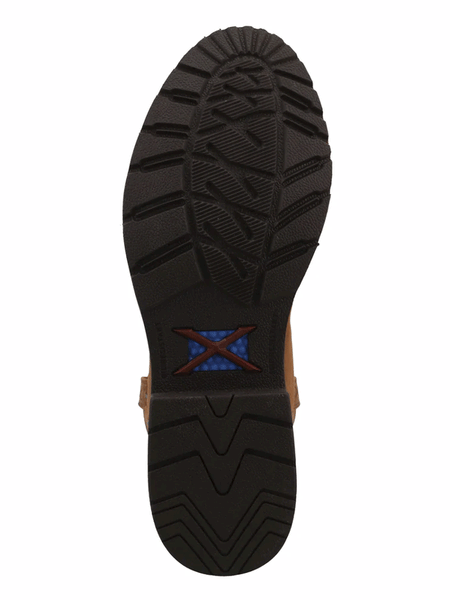 Twisted X MXBW009 Mens Waterproof Western Work Boot Brown sole view. If you need any assistance with this item or the purchase of this item please call us at five six one seven four eight eight eight zero one Monday through Saturday 10:00a.m EST to 8:00 p.m EST