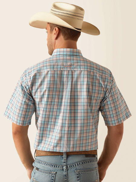 Ariat 10048438 Mens Pro Series Karson Classic Fit Shirt Sky Blue back view. If you need any assistance with this item or the purchase of this item please call us at five six one seven four eight eight eight zero one Monday through Saturday 10:00a.m EST to 8:00 p.m EST