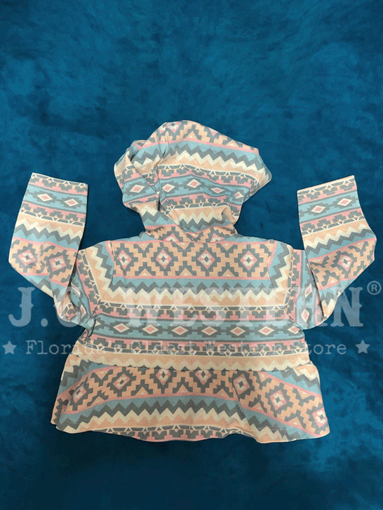 Wrangler 112335369 Infants Long Sleeve Aztec Print Hoodie Multi Color back view. If you need any assistance with this item or the purchase of this item please call us at five six one seven four eight eight eight zero one Monday through Saturday 10:00a.m EST to 8:00 p.m EST